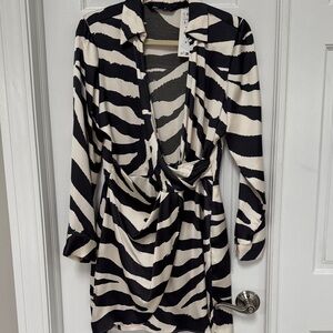 Zara Monochrome Patterned Dress